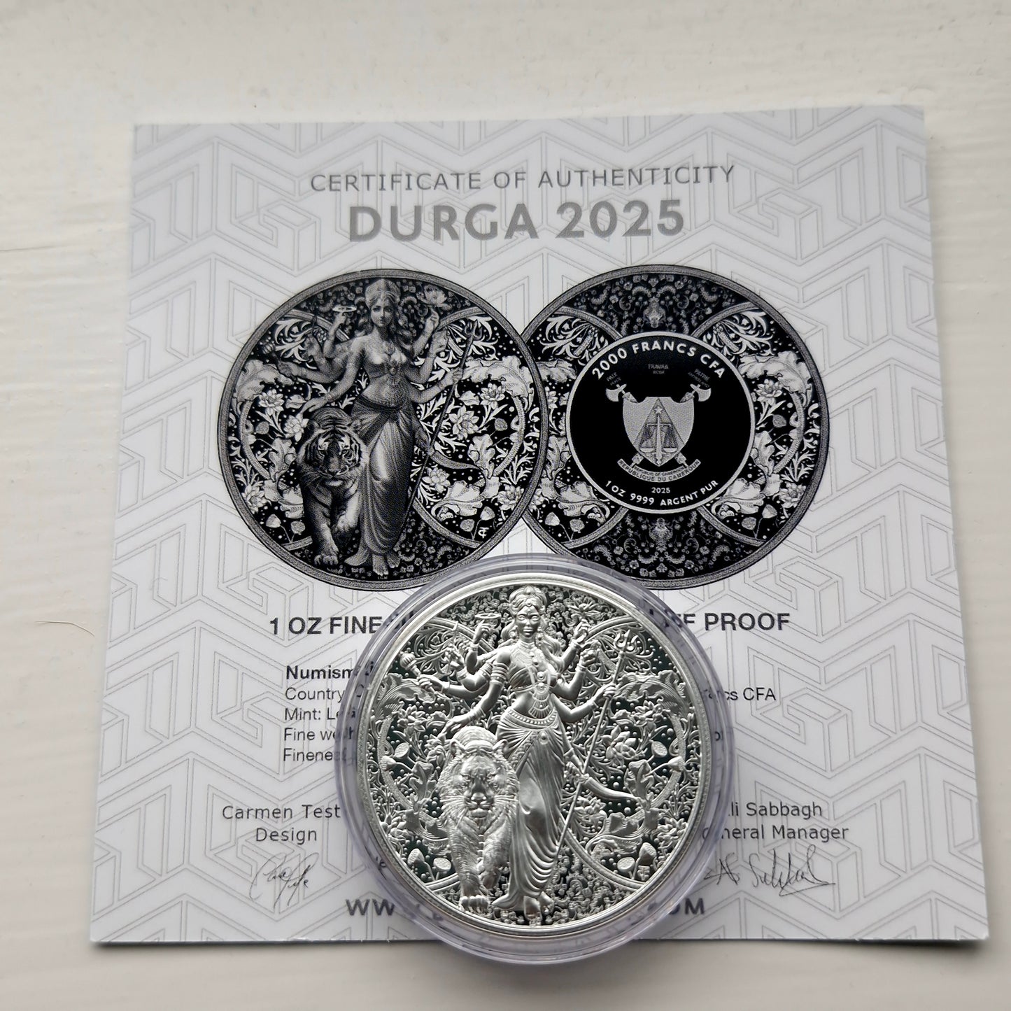 2025 Durga Hindu Goddess 1oz Silver Collectable High Relief - Low Mintage