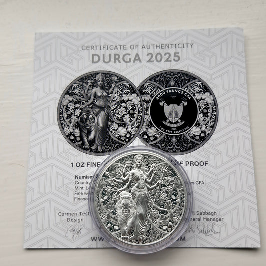2025 Durga Hindu Goddess 1oz Silver Collectable High Relief - Low Mintage